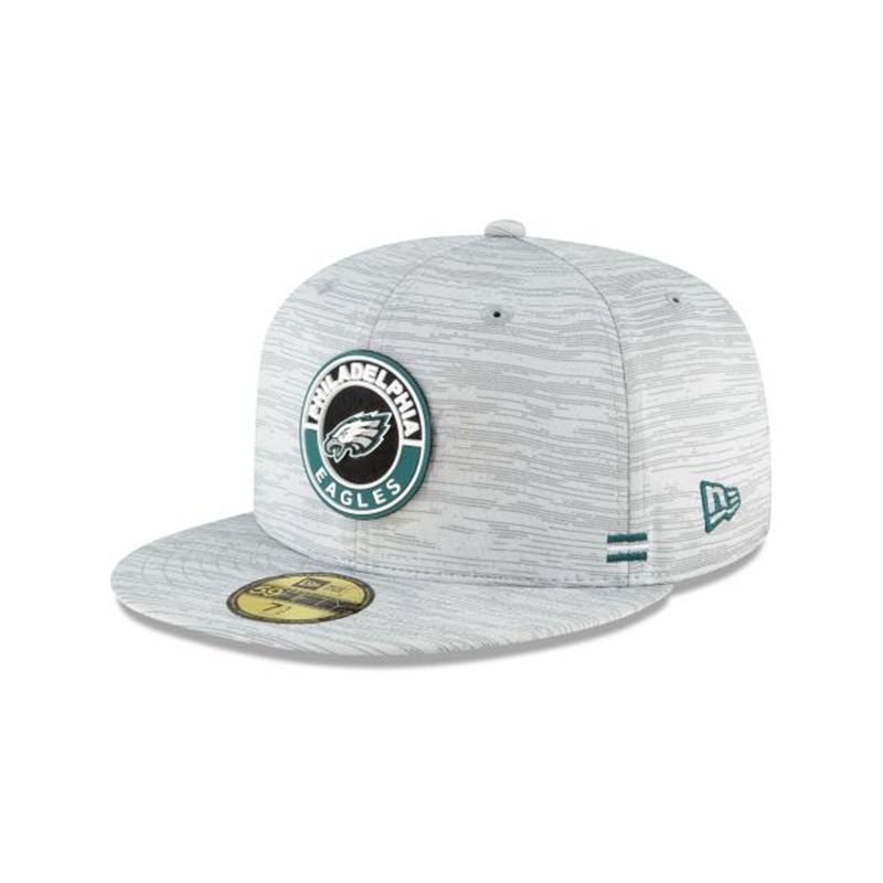 NFL Philadelphia Eagles Official Fall Sideline 59Fifty Fitted (ZRD9919) - Grey New Era Caps